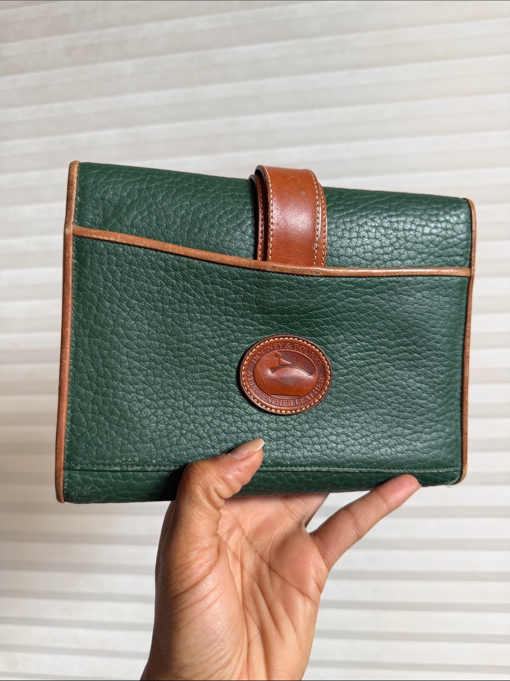 1983 Dooney & Bourke Vintage Green Pebbled Leather Organizer Wallet - Picture 15 of 17